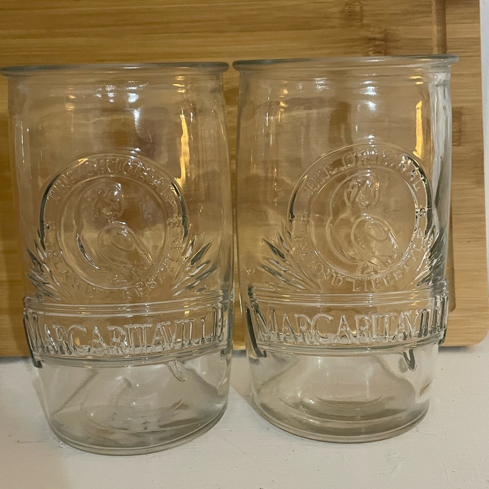 Margaritaville White Drinkware Mason Jars with Embossed Design